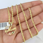 10k Solid Rope Chain 2mm Mom Pendant Charm Necklace SET 18-22" Ladies