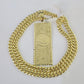 10K Miami Cuban Link Chain 100 Dollar Bill Pendent Charm 8mm 20"-30" Necklace