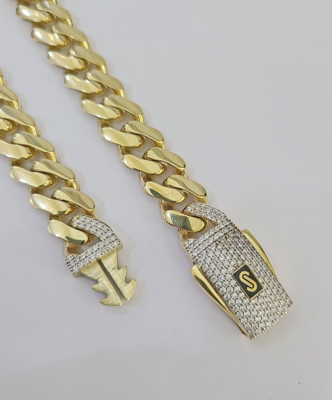 Real 10K Royal Monaco Chain Box Clasp 11mm Gold Necklace 10Kt 22" Genuine Mens