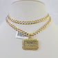 10k Solid Gold Cuban Curb Chain Last Supper Pendant 6mm 20"-30" SET Necklace