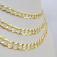 10k Solid Cuban Curb Link Necklace Chain Yellow Gold 8mm 9mm 10mm 20"-30"