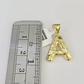 10k Gold Initial A Charm Rope Chain 16"-26" 2.5mm SET Necklace Alphabet Pendant
