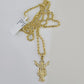 10k 3mm Rope Chain Jesus Full Body Pendant 18"-30" Gold Set Charm Necklace