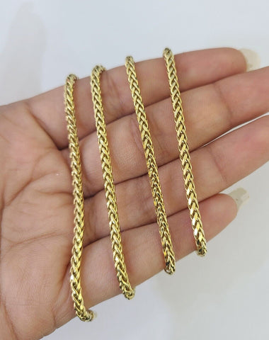 Real 10k Palm Chain 2.5mm Yellow Gold Wheat Necklace 24 inches