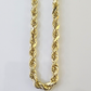 14K Yellow Gold 5mm Rope Chain 22" Diamond cut necklaceend Free Shipping