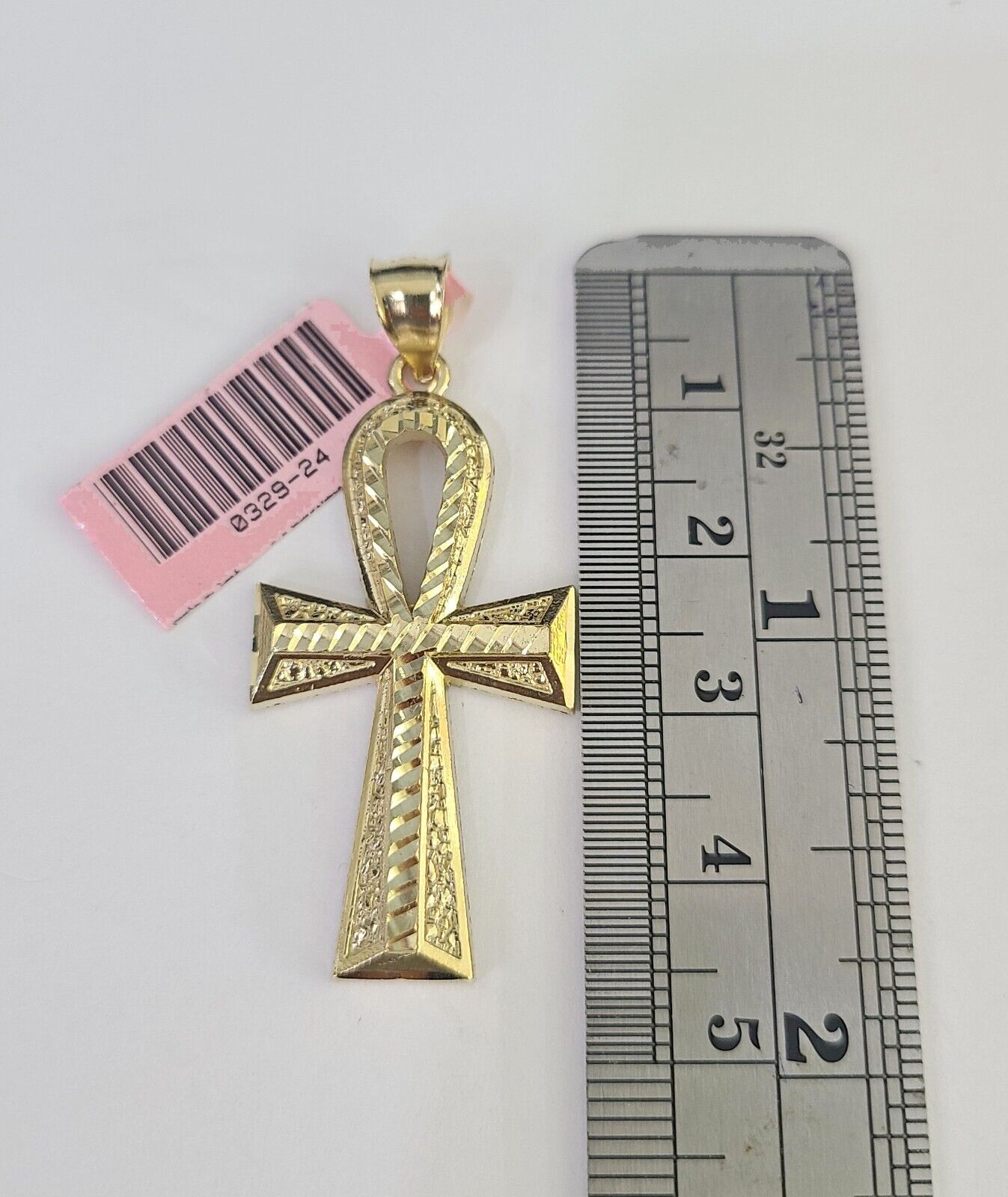 Real 14k Solid Chain Cross Charm Set Miami Cuban Link 3mm Necklace Pendant Gold