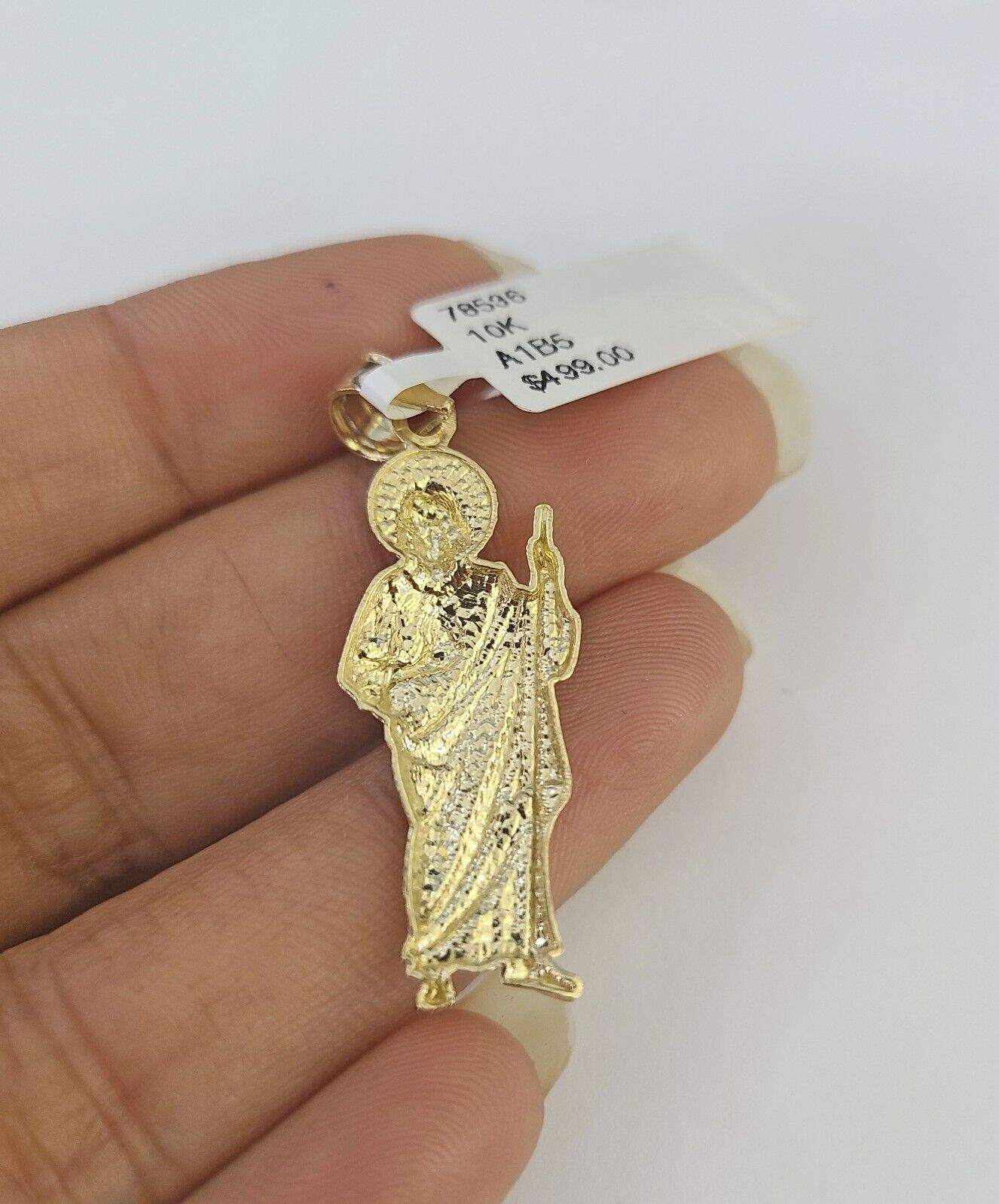 10k 2.5mm Rope Chain Saint Jude Pendant 18"-30" Gold Set Charm Necklace