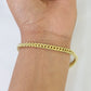 10k Franco Bracelet 4mm 8" Inch Yellow Gold Men Women Link Real 10kt
