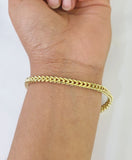 10k Franco Bracelet 4mm 8" Inch Yellow Gold Men Women Link Real 10kt
