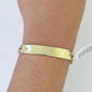 10k Chino ID Bracelet Yellow Gold Box Lock Real 10kt Men Women 6"