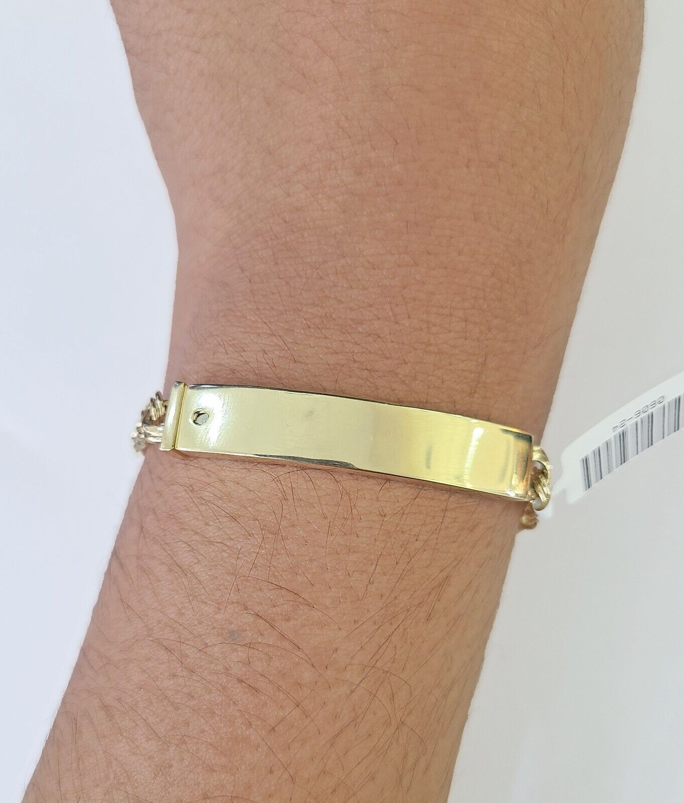 10k Chino ID Bracelet Yellow Gold Box Lock Real 10kt Men Women 6"