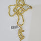 10k Gold Byzantine Necklace Praying Hands Charm 18-28 inch 3mm SET Chain Pendant