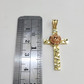10k Gold Chain Miami Cuban Jesus Cross Charm Pendant Set 4mm 18"28" Necklace