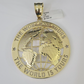 Real 10k The World is Yours Map Pendant Charm Yellow Gold Diamond Cut 10kt