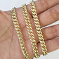 Real 14K Gold Miami Cuban Link Chain Necklace 22 inch 6mm Mens Hollow DISCOUNT