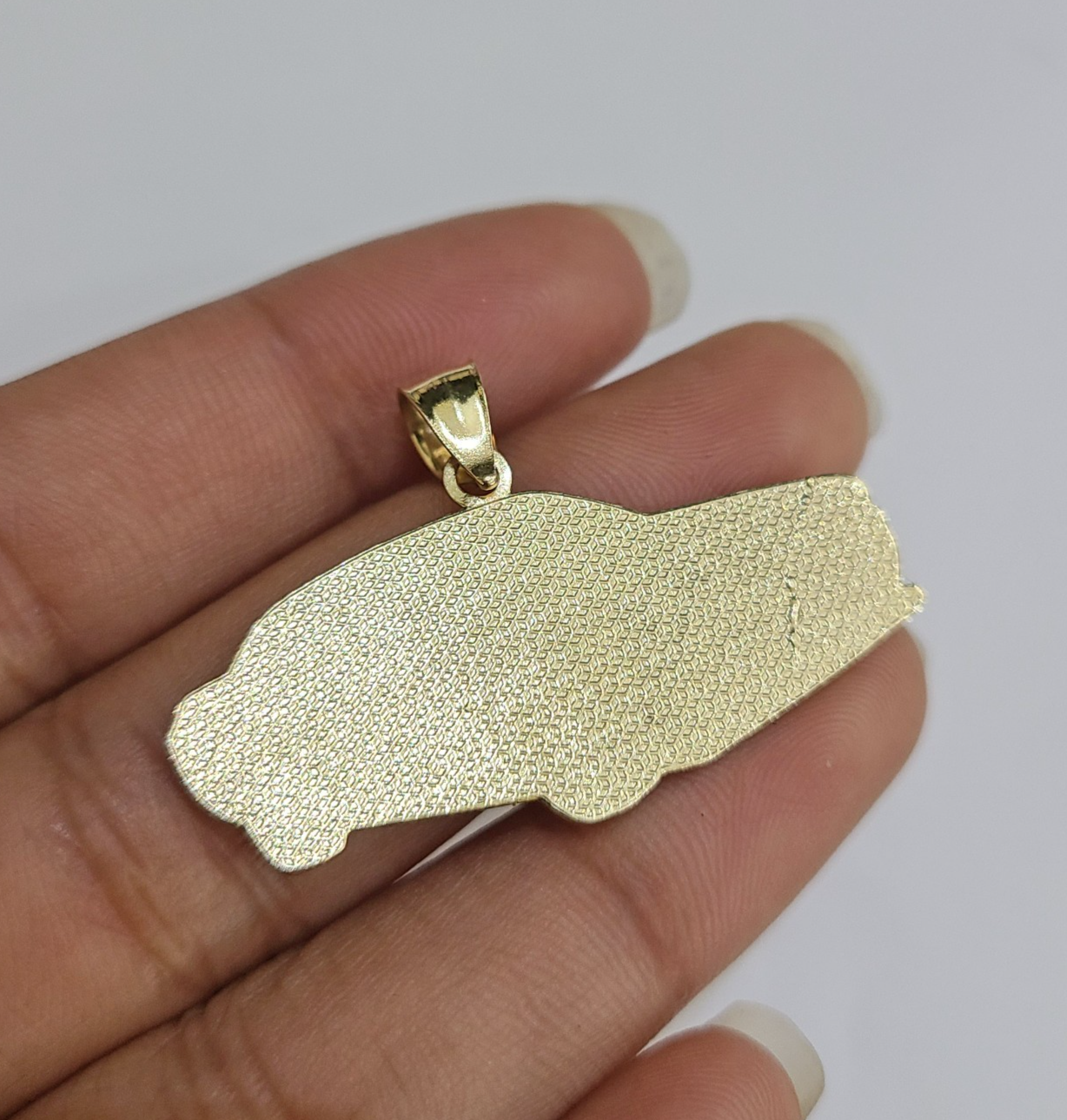 10k Gold Chain Miami Cuban Car Challenger Charm Pendant Set 4mm 18"28" Necklace