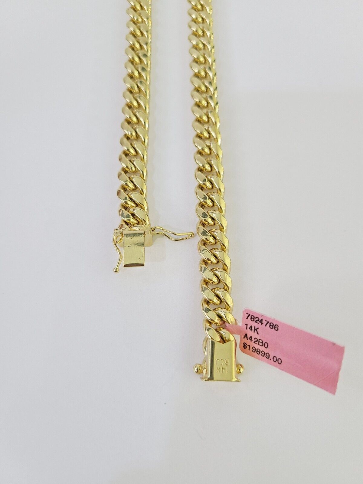 Real 14K Miami Cuban Link Chain Necklace Yellow Gold 22 inch 7mm Mens 14KT