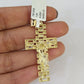 10K Franco Chain Jesus Cross Pendant Charm Necklace 20"-26" 3mm Gold Yellow SET