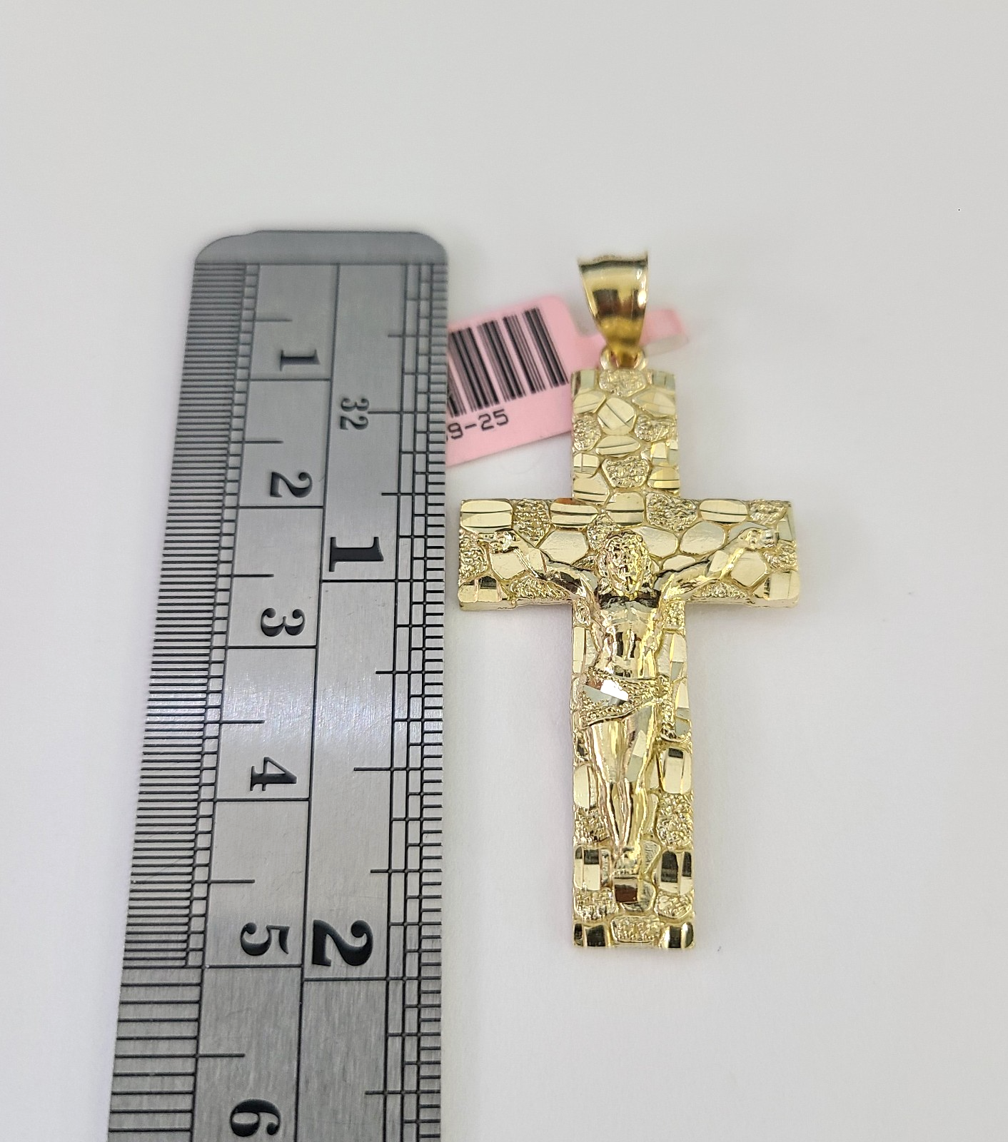 14k Miami Cuban Chain Nugget Cross Charm Pendant 3mm 18"24" inch SET Necklace