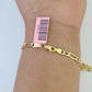 Real 14k Figaro link Bracelet Yellow Gold 4mm 9" Inch Men women Genuine