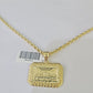 Real 10k 3mm Rope Chain Last Supper Pendant Charm 18" 20" 22" 24" 26" Set Yellow