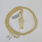 10k 2.5mm Rope Chain Saint Jude Pendant 18"-30" Gold Set Charm Necklace