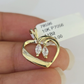 10K Real Heart Charm Pendant Gold 10kt Genuine Yellow