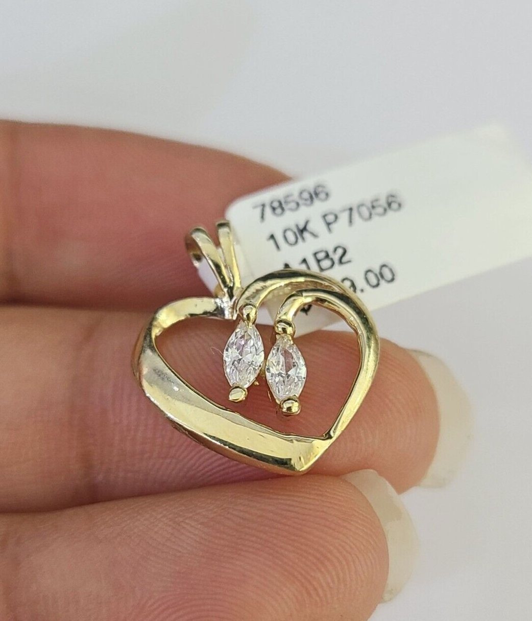 10K Real Heart Charm Pendant Gold 10kt Genuine Yellow