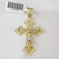 Real 10K Jesus Cross Pendant Crucifix Yellow Gold Charm Genuine