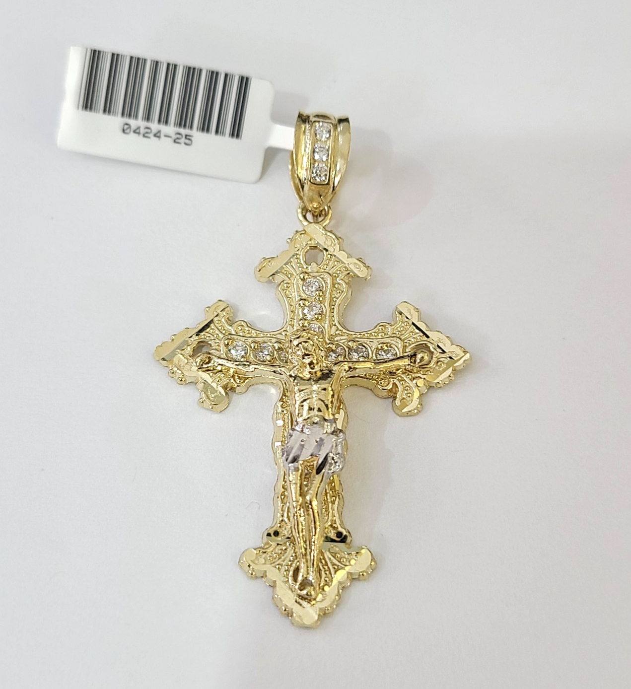 Real 10K Jesus Cross Pendant Crucifix Yellow Gold Charm Genuine