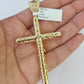 10K Franco Chain Jesus Cross Pendant Charm Necklace 20"-28" 4mm Gold Yellow SET