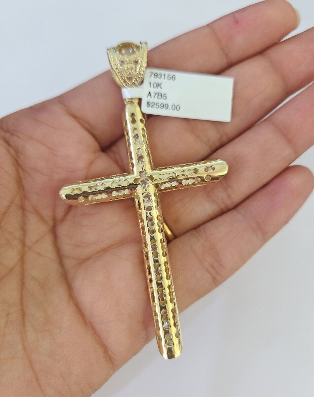 10K Franco Chain Jesus Cross Pendant Charm Necklace 20"-28" 4mm Gold Yellow SET