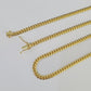 18k Solid Miami Cuban Necklace Chain Yellow Gold 4mm 18" 20" 22" 24" Inch Real