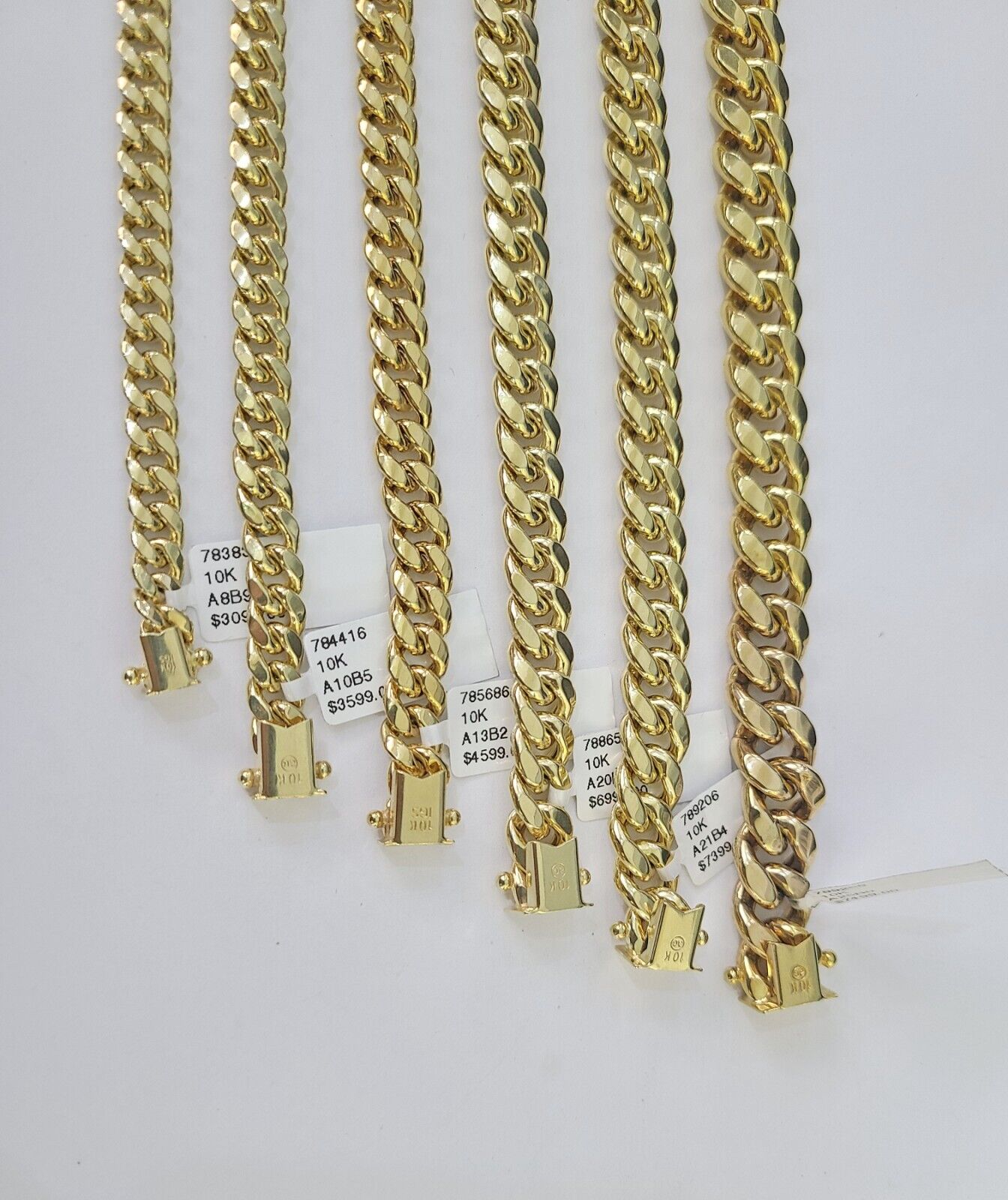 Real 10k Miami Cuban link Bracelet 6mm-11mm 7.5"-9" 10kt Yellow Gold