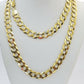 Solid 7mm 14k Gold Cuban curb Link chain Necklace 20 22 24 26 28 30 Inch Real