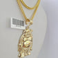 10K Gold Franco Chain Laughing Buddha Charm Pendant 20-26 inches 2.5mm Yellow