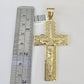 10K Franco Chain Jesus Cross Pendant Charm Necklace 20"-26" 5mm Gold SET Yellow