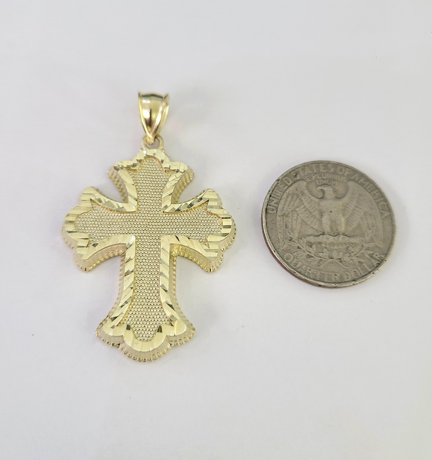 10k Jesus Cross Charm Miami Cuban Chain Pendant Set 5mm 18"28" Necklace Gold