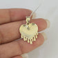 10K Solid Franco Chain Heart Pendant Charm Necklace 16"-24" 1mm Gold Ladies