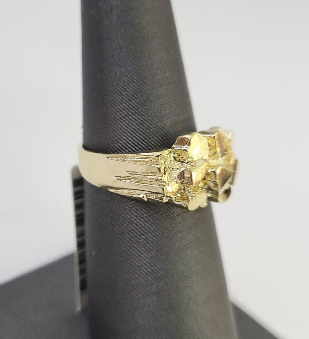 Real 10k Nugget Ring Yellow Gold Casual Ring 10kt Genuine