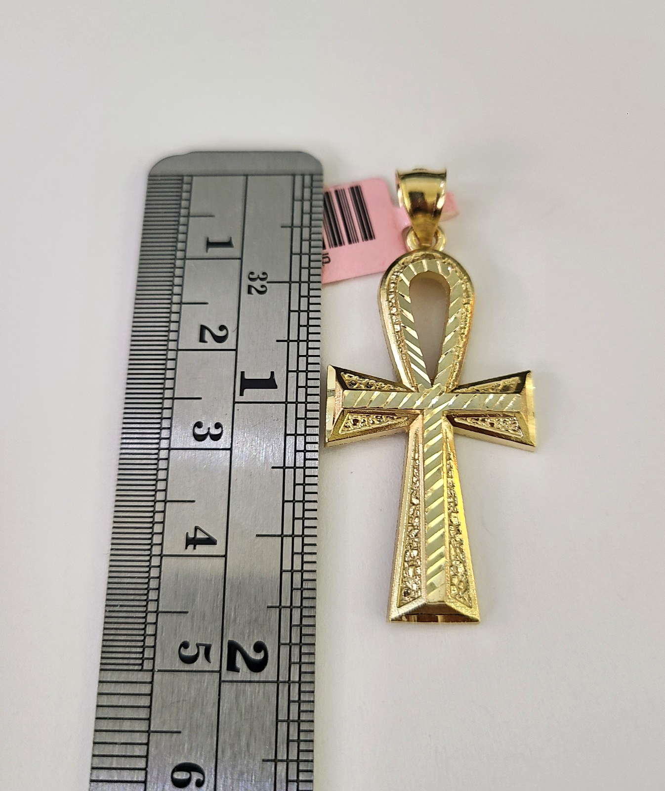 14k Miami Cuban Chain Ankh Cross Charm Pendant 3mm 18"24" inch SET Necklace
