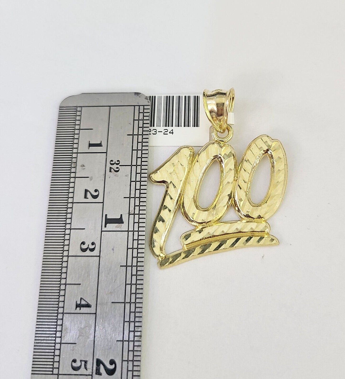 10K Gold Franco Chain 100 Charm Pendant 20-26 inches 2.5mm REAL Yellow