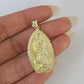 10k Miami Cuban Chain Virgin Mary Charm Set 4mm 18"-28" Necklace Yellow Gold