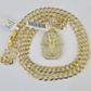 10k Solid Gold Cuban Curb Chain Pharaoh Pendant 6mm 20"-30" SET Necklace Charm