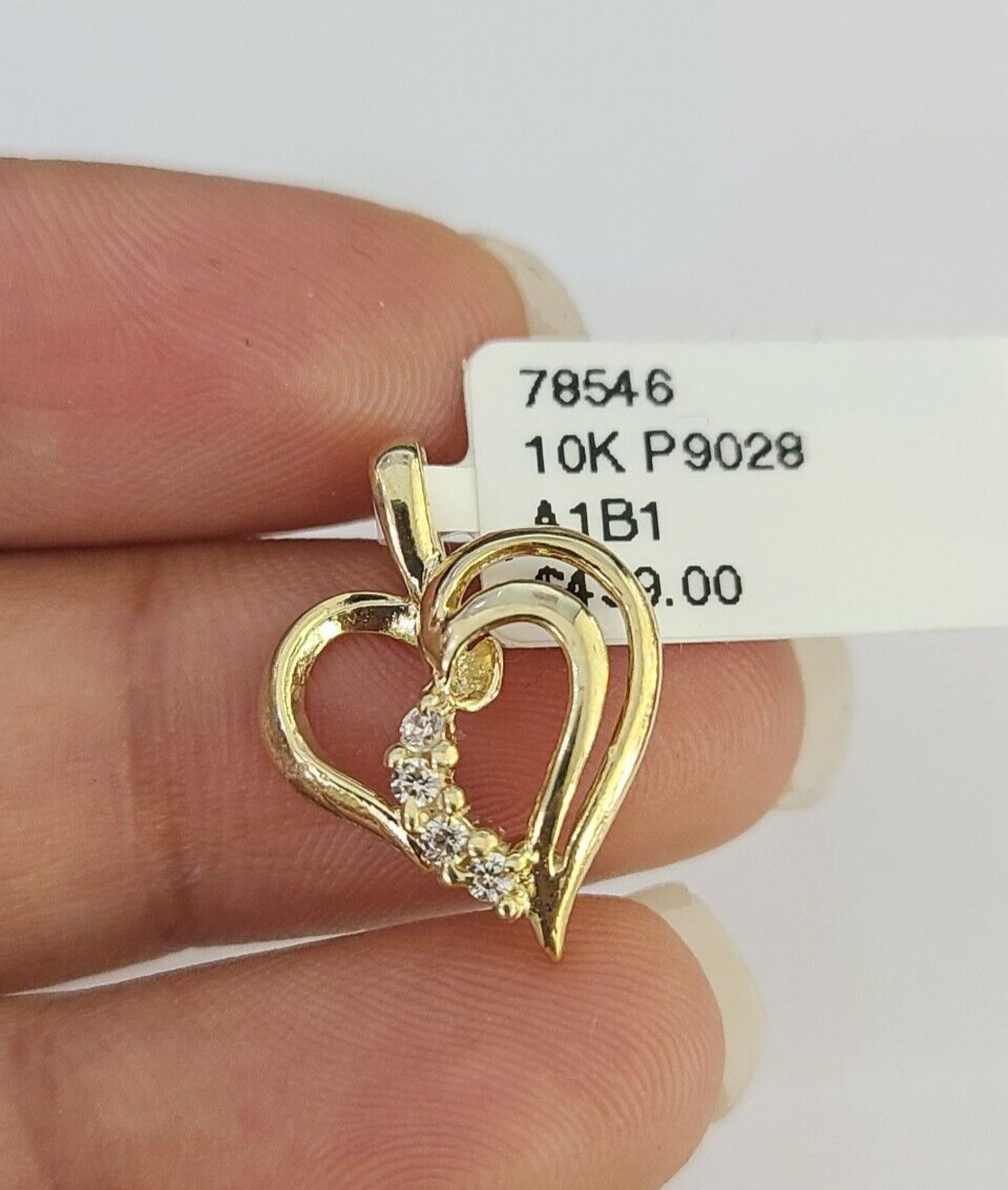 10K Real Heart Charm Pendant Gold 10kt Genuine Yellow