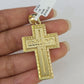 Real 10k Rope Chain Jesus Cross Charm Necklace Pendant Set 5mm 20"-30" Inch Gold