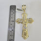 14k Jesus Cross Charm Pendant Yellow Gold Men Women 4" 3" 2"