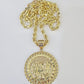 Real 10k Rope Chain Last Supper Charm Set 7mm 18"-26" Inch Necklace Yellow Gold