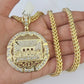 10K Franco Chain Last Supper Pendant Charm Necklace 20"-26" 5mm Gold SET Yellow