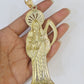 10k Gold Byzantine Necklace Reaper Charm 20-30 inches 9mm REAL SET Chain